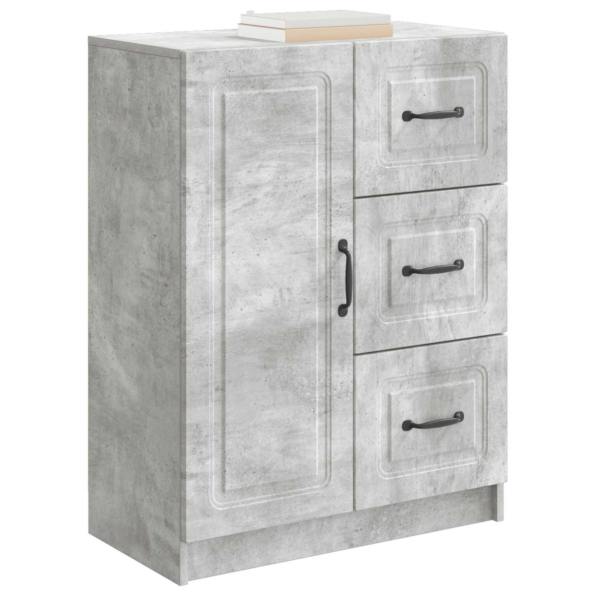 Sideboard med skuffe Betongrå 66 x 34,5 x 87 cm Konstrueret træ