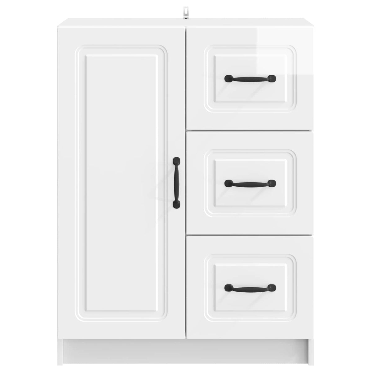 Sideboard Hvid højglans 66 x 34,5 x 87 cm Konstrueret træ