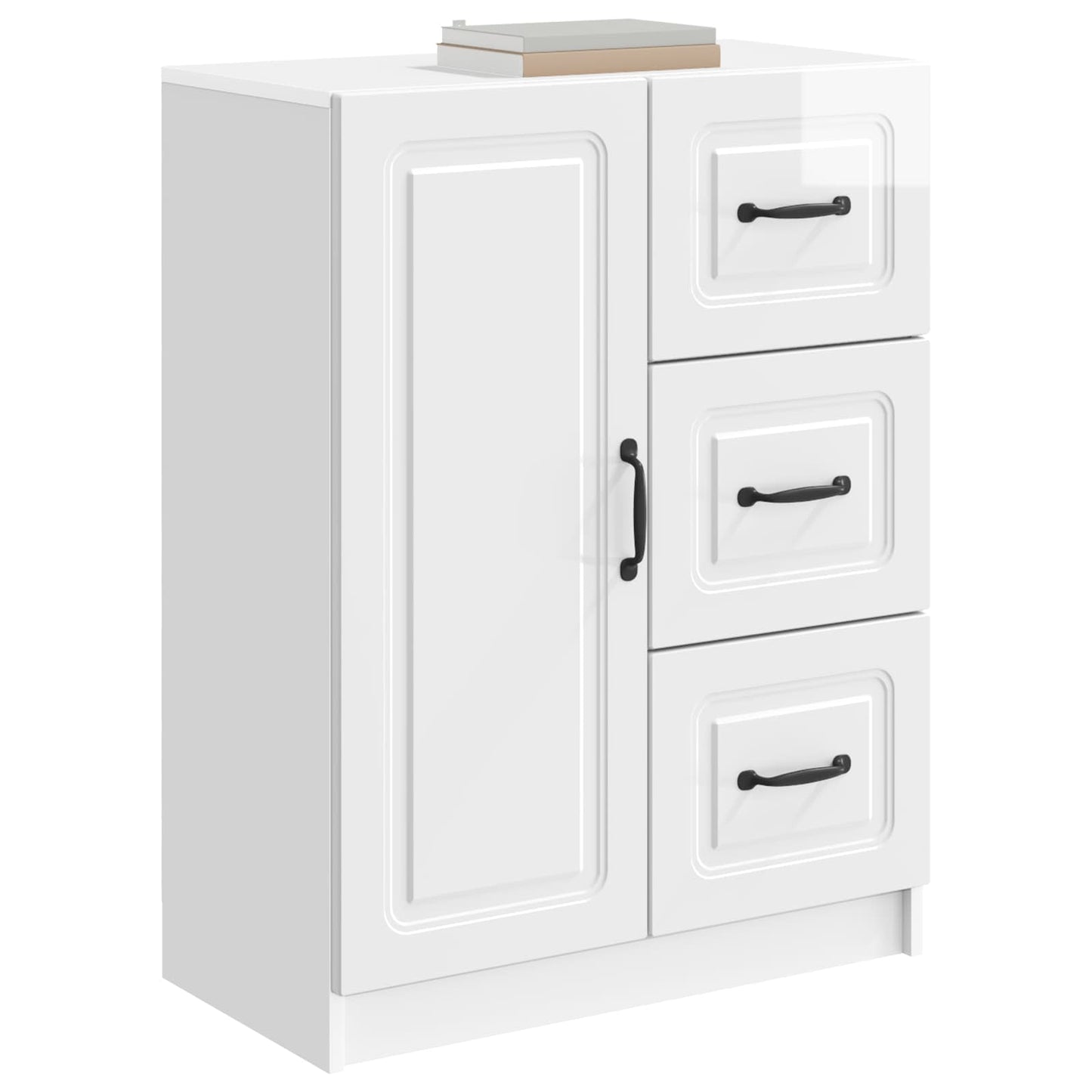 Sideboard Hvid højglans 66 x 34,5 x 87 cm Konstrueret træ
