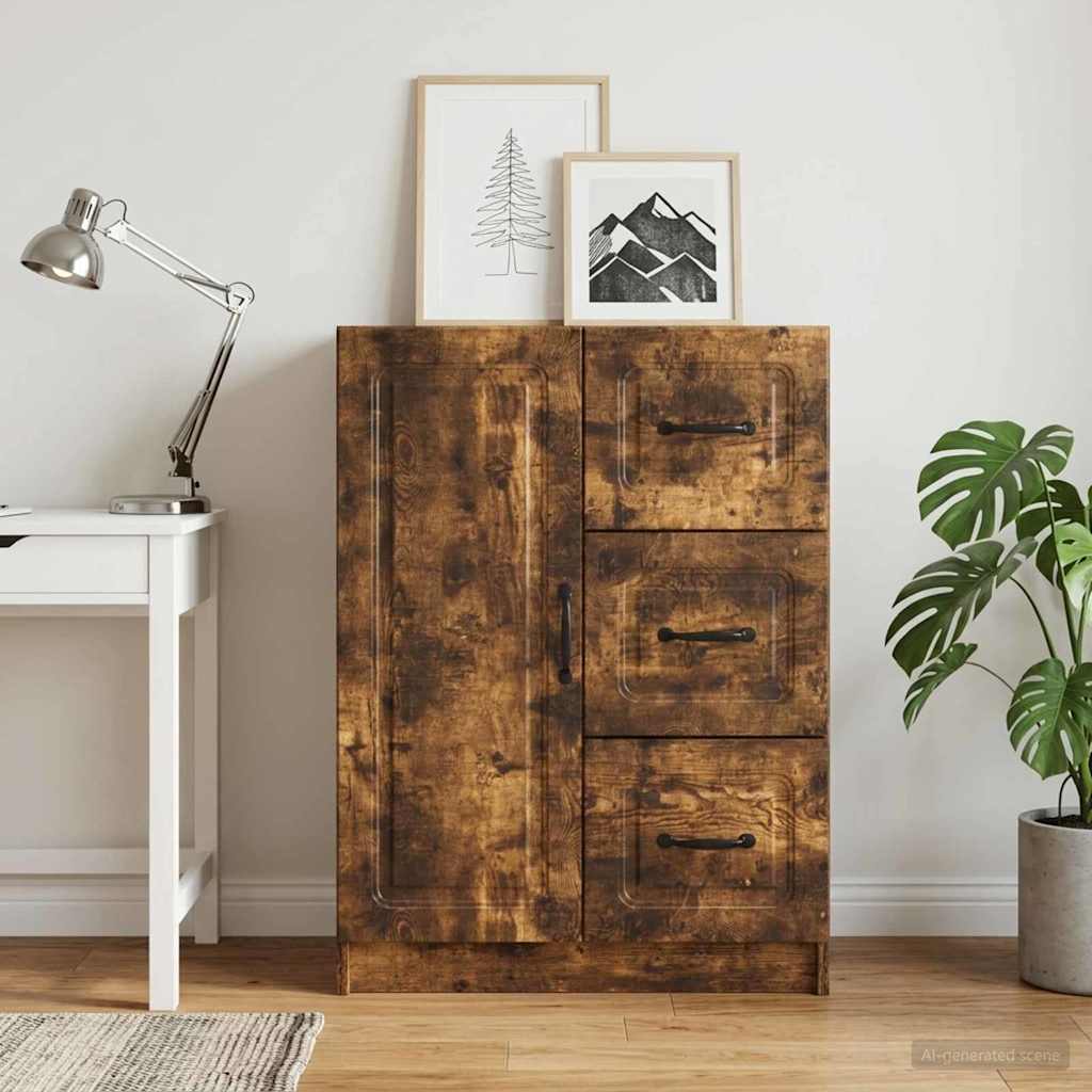 Sideboard med skuffe Røget eg 66 x 34,5 x 87 cm Konstrueret træ