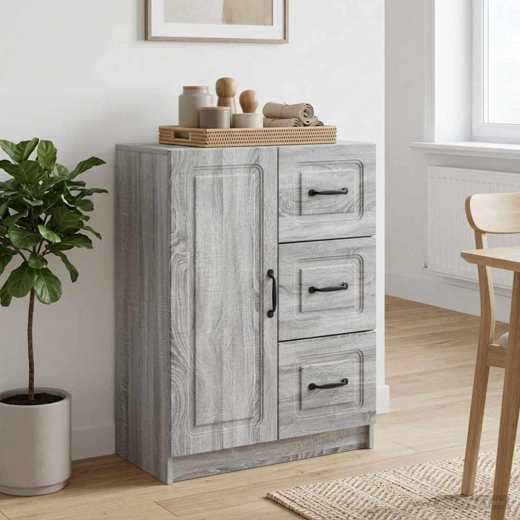 Sideboard Grå sonoma-eg 66 x 34,5 x 87 cm Konstrueret træ