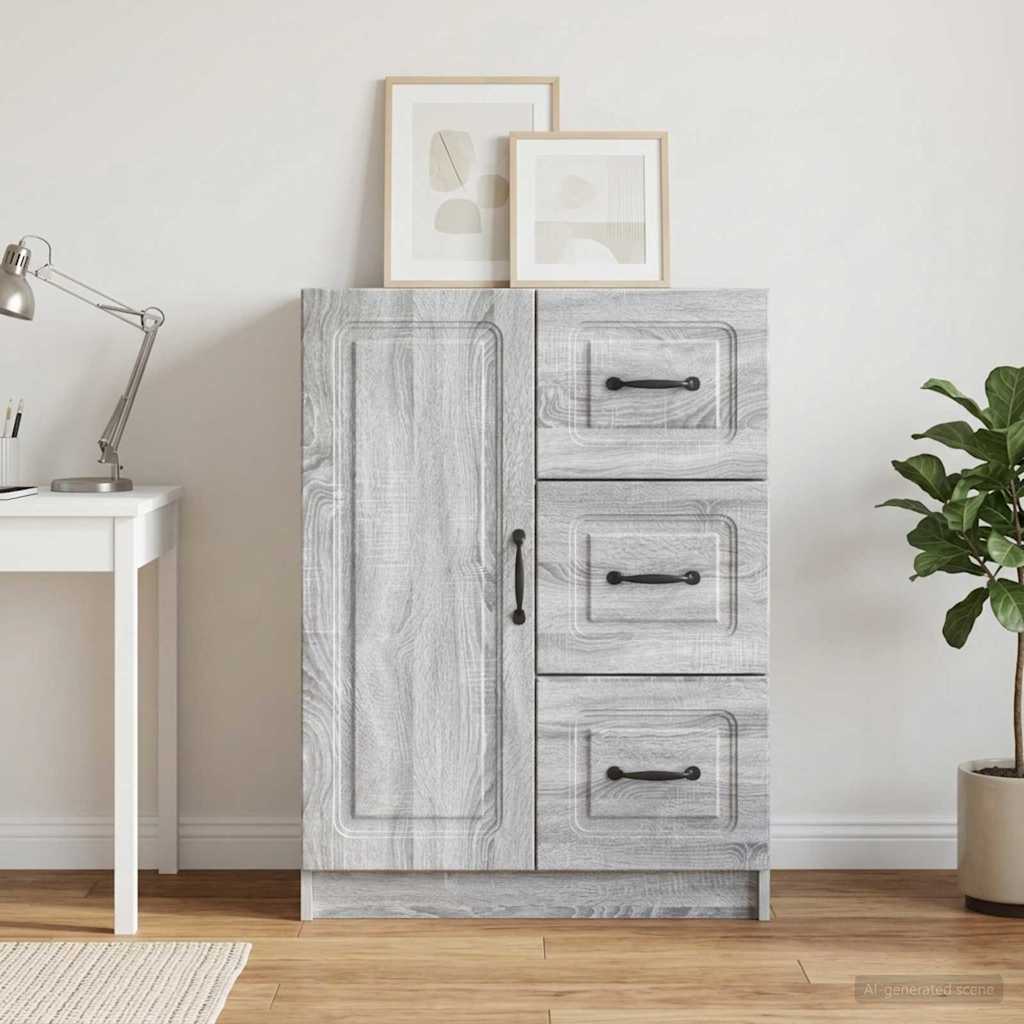 Sideboard Grå sonoma-eg 66 x 34,5 x 87 cm Konstrueret træ