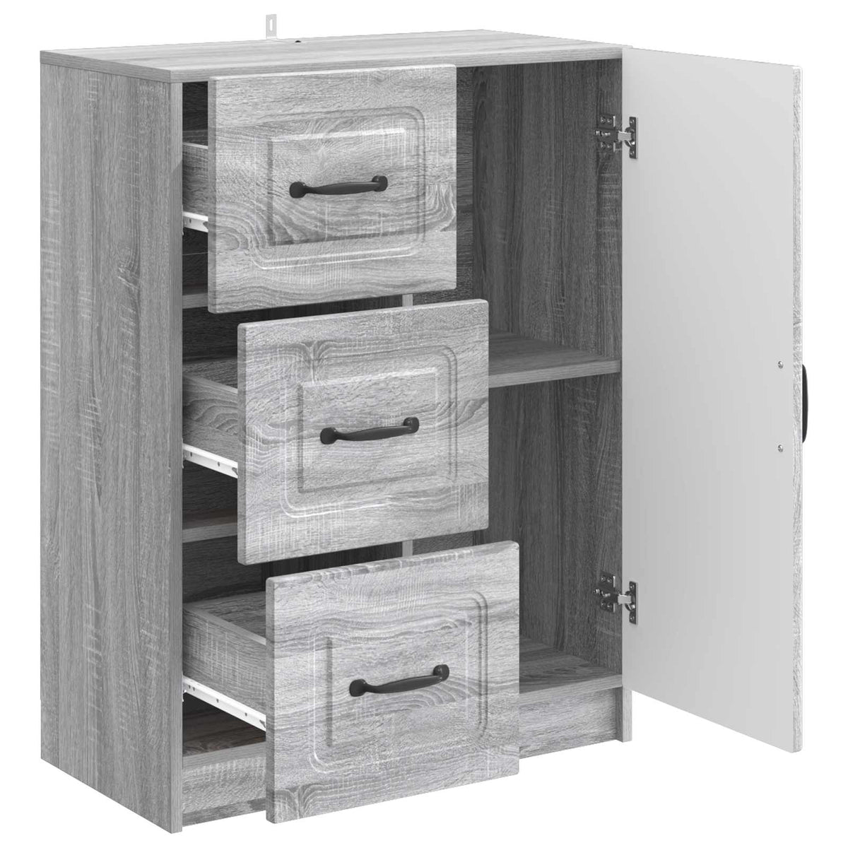 Sideboard Grå sonoma-eg 66 x 34,5 x 87 cm Konstrueret træ