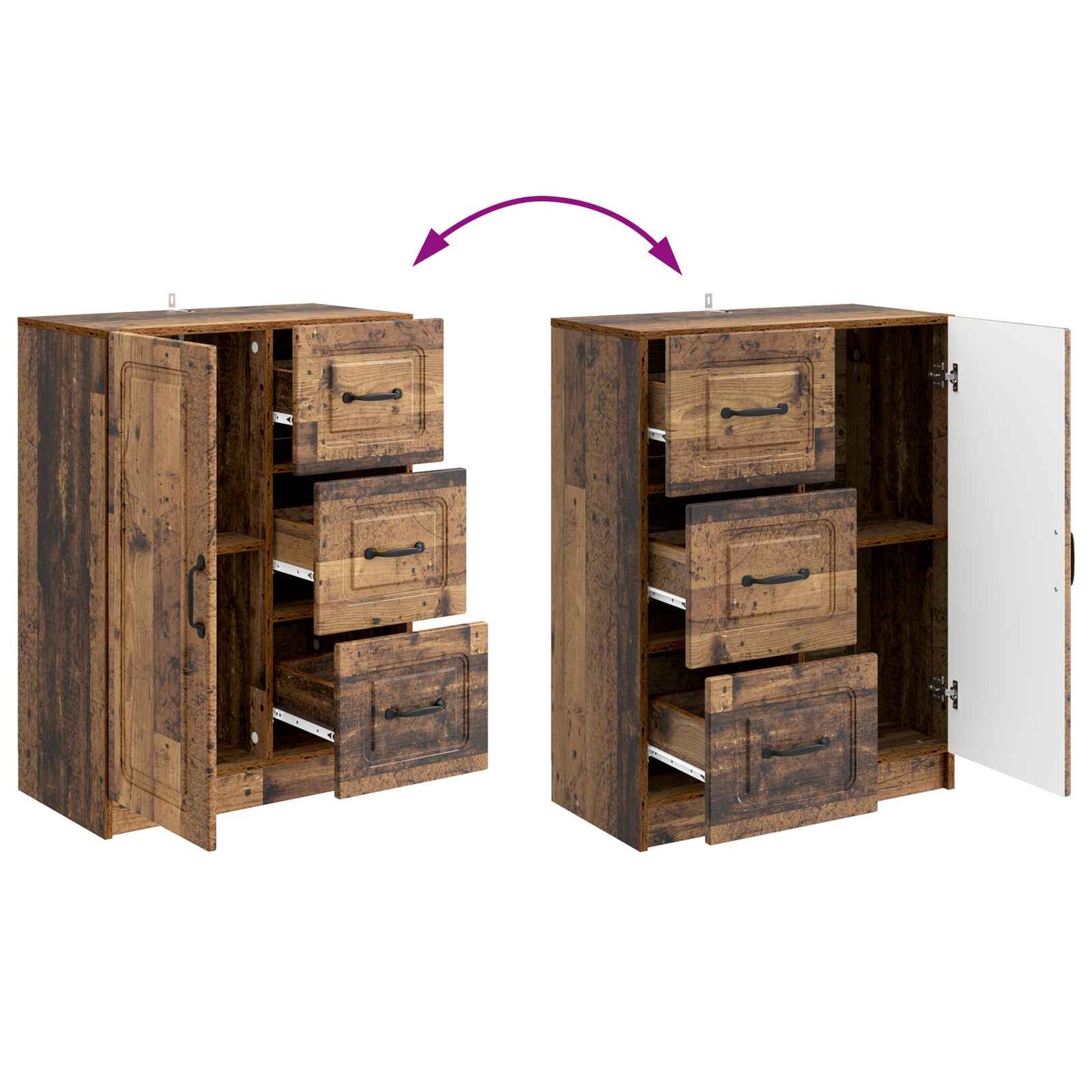 Sideboard Gammelt træ 66 x 34,5 x 87 cm Konstrueret træ