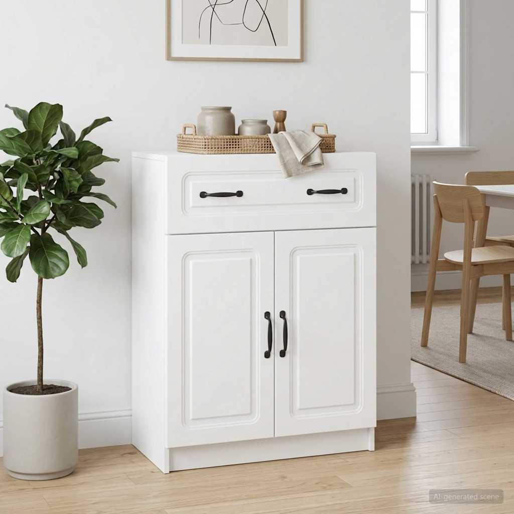 Sideboard Hvid 66 x 34,5 x 87 cm Konstrueret træ