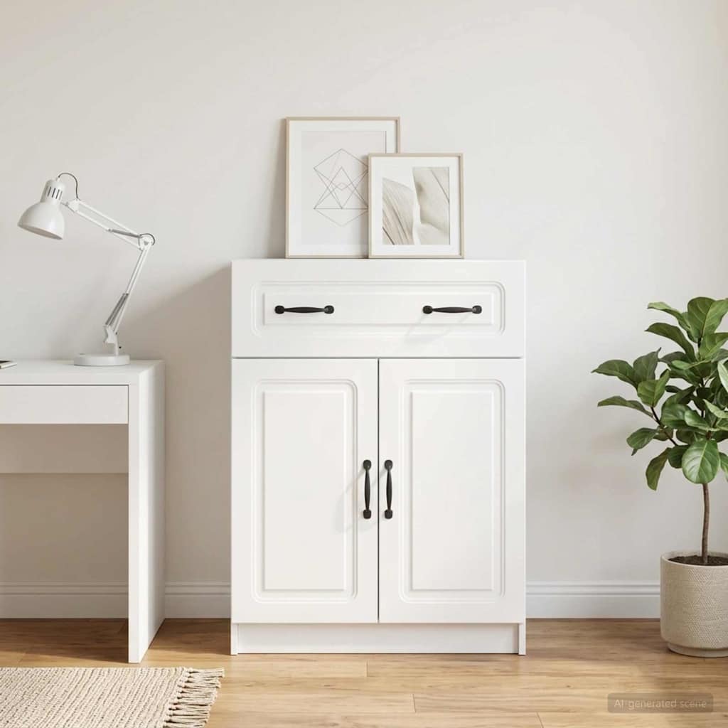 Sideboard Hvid 66 x 34,5 x 87 cm Konstrueret træ