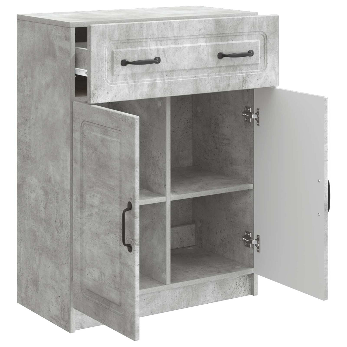 Sideboard med skuffe Betongrå 66 x 34,5 x 87 cm Konstrueret træ