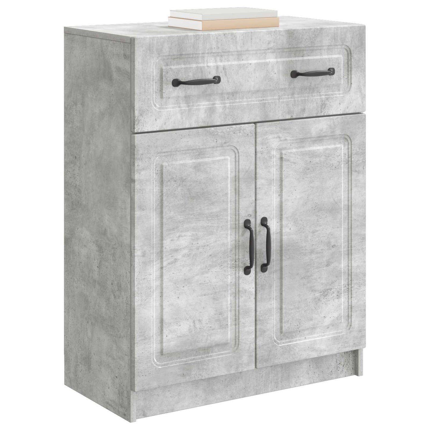 Sideboard med skuffe Betongrå 66 x 34,5 x 87 cm Konstrueret træ