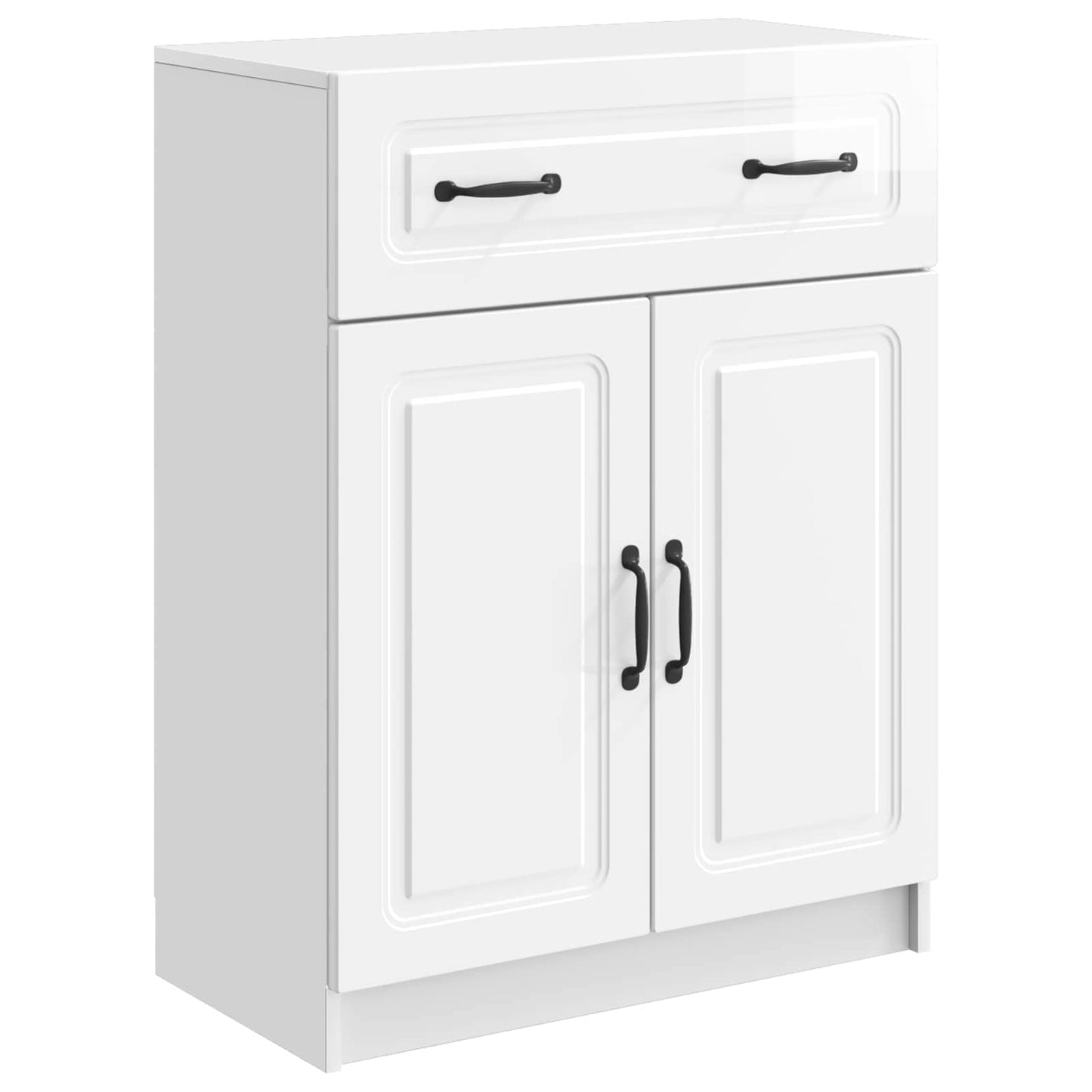 Sideboard Hvid højglans 66 x 34,5 x 87 cm Konstrueret træ