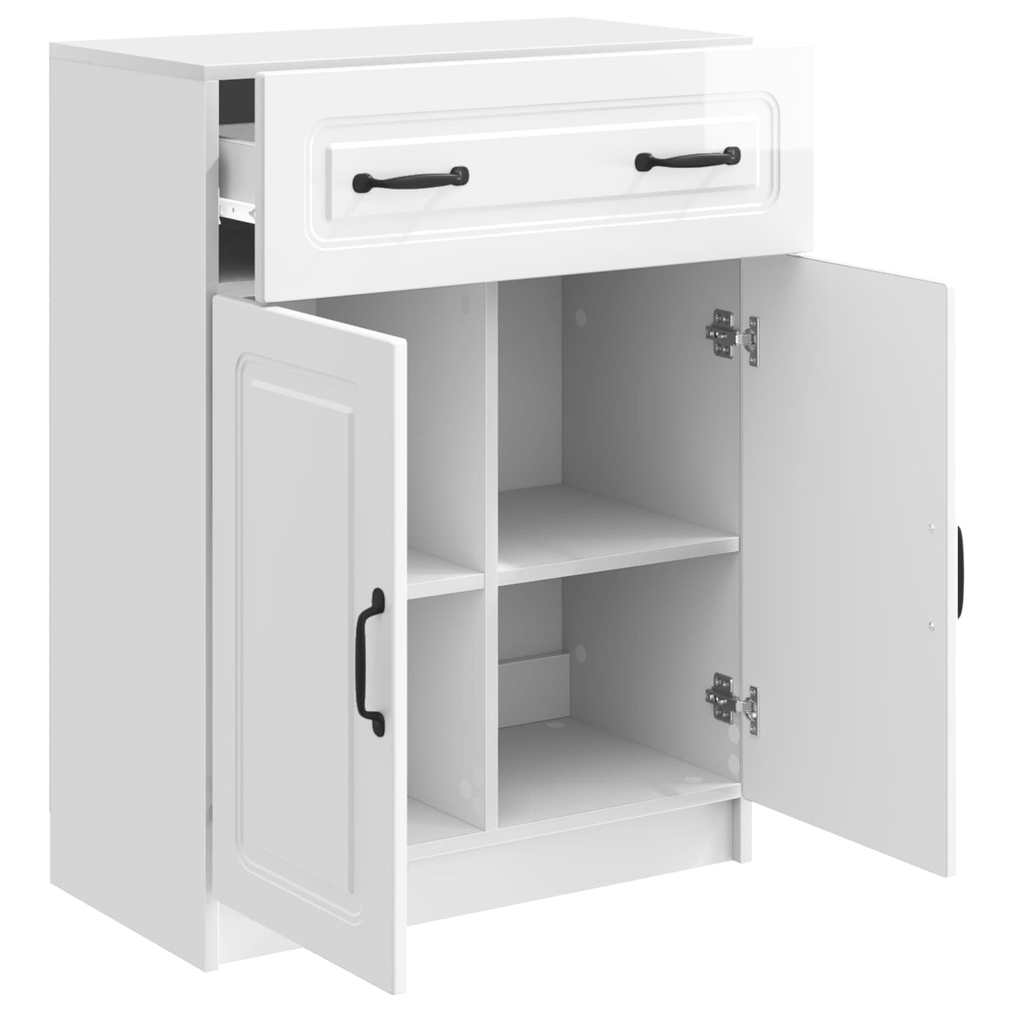 Sideboard Hvid højglans 66 x 34,5 x 87 cm Konstrueret træ