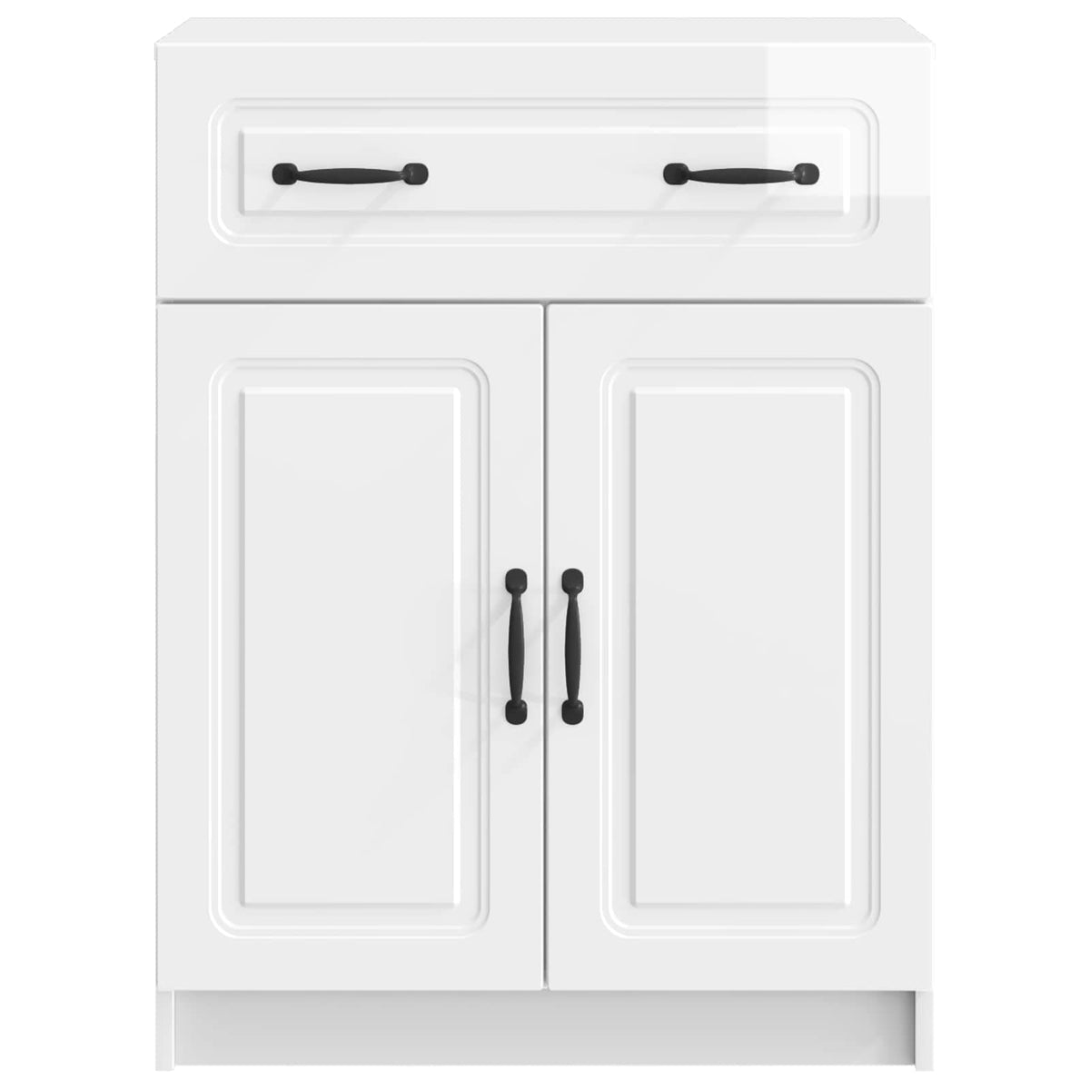 Sideboard Hvid højglans 66 x 34,5 x 87 cm Konstrueret træ