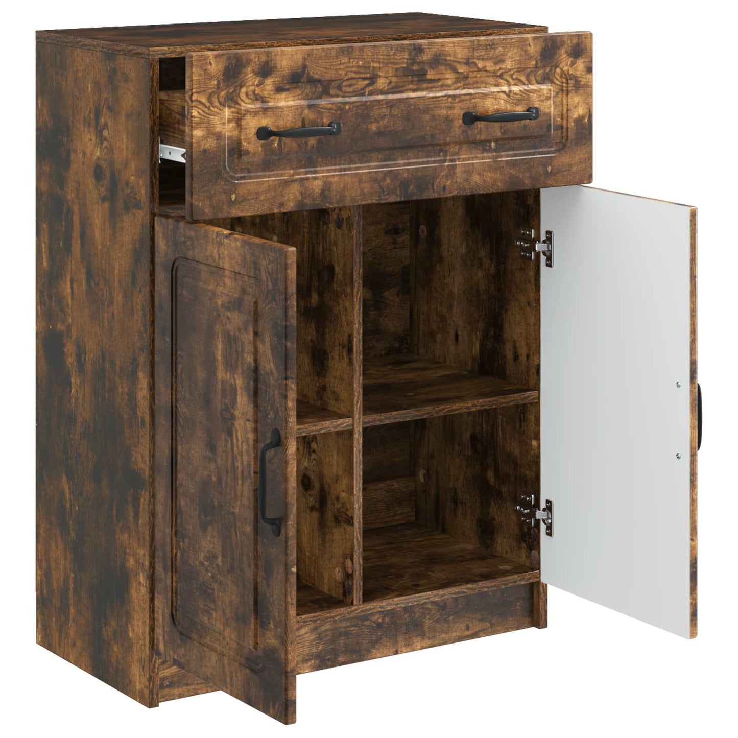 Sideboard med skuffe Røget eg 66 x 34,5 x 87 cm Konstrueret træ