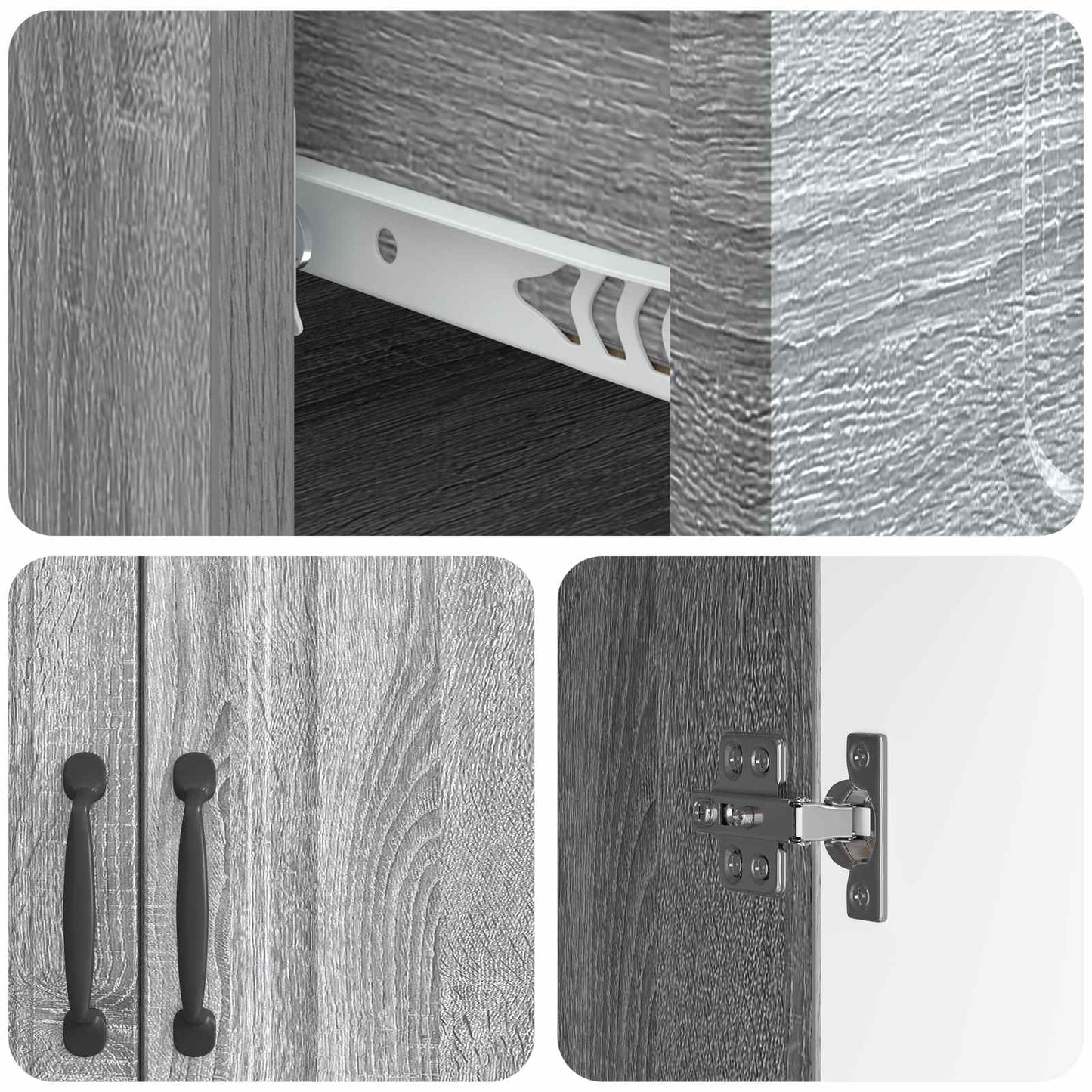 Sideboard Grå sonoma-eg 66 x 34,5 x 87 cm Konstrueret træ
