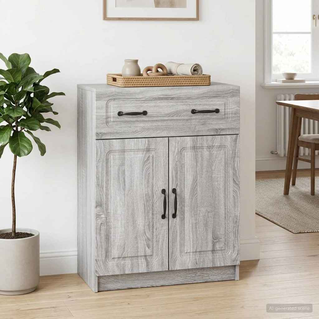 Sideboard Grå sonoma-eg 66 x 34,5 x 87 cm Konstrueret træ
