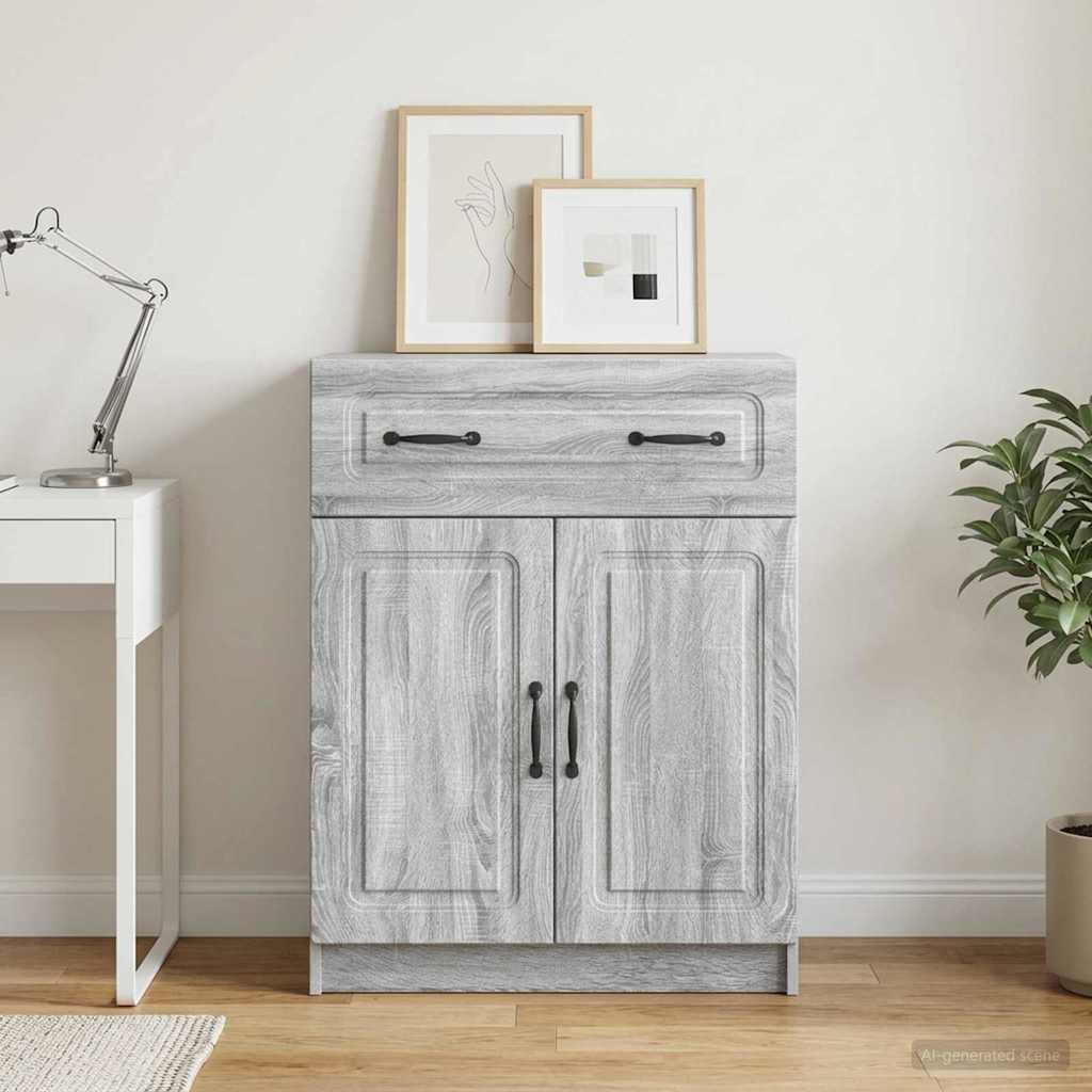 Sideboard Grå sonoma-eg 66 x 34,5 x 87 cm Konstrueret træ