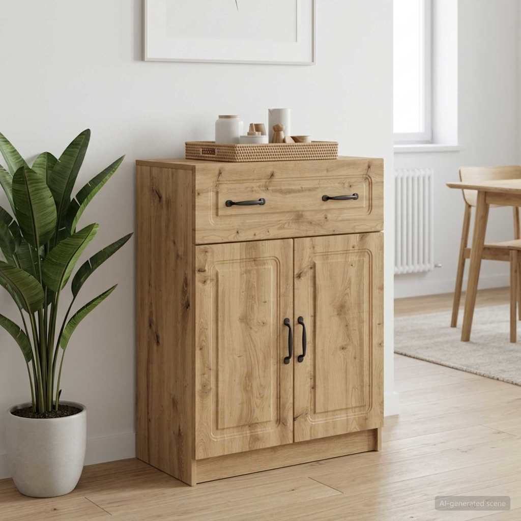 Sideboard Artisan-eg 66 x 34,5 x 87 cm Konstrueret træ