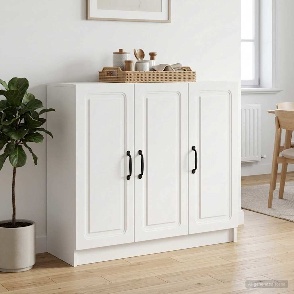 Sideboard Hvid 89 x 34,5 x 77 cm Konstrueret træ