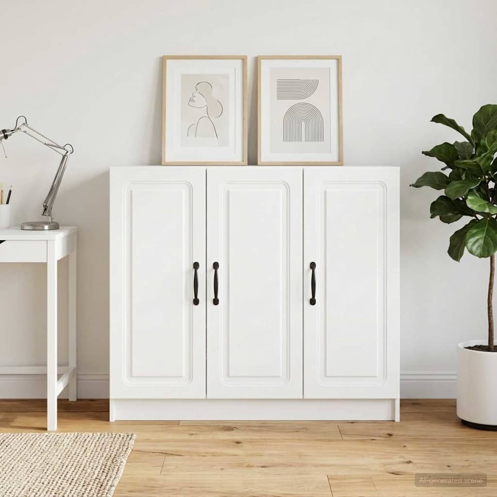 Sideboard Hvid 89 x 34,5 x 77 cm Konstrueret træ