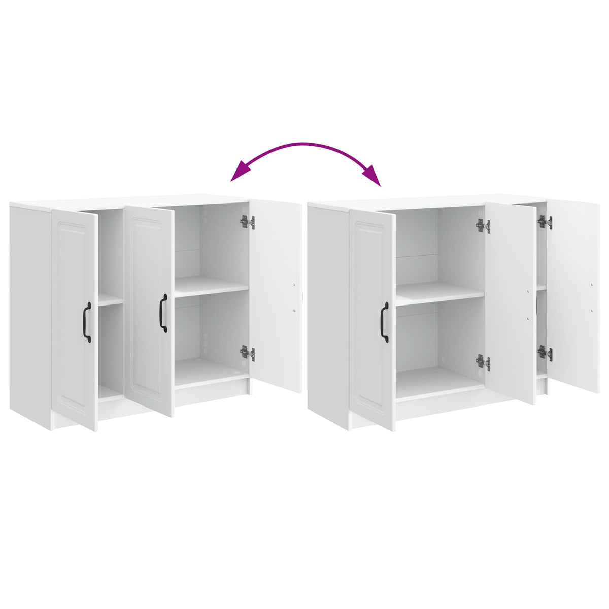 Sideboard Hvid 89 x 34,5 x 77 cm Konstrueret træ