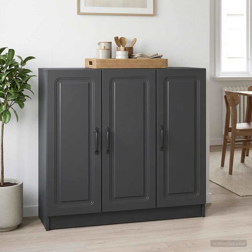 Sideboard Sort 89 x 34,5 x 77 cm Konstrueret træ