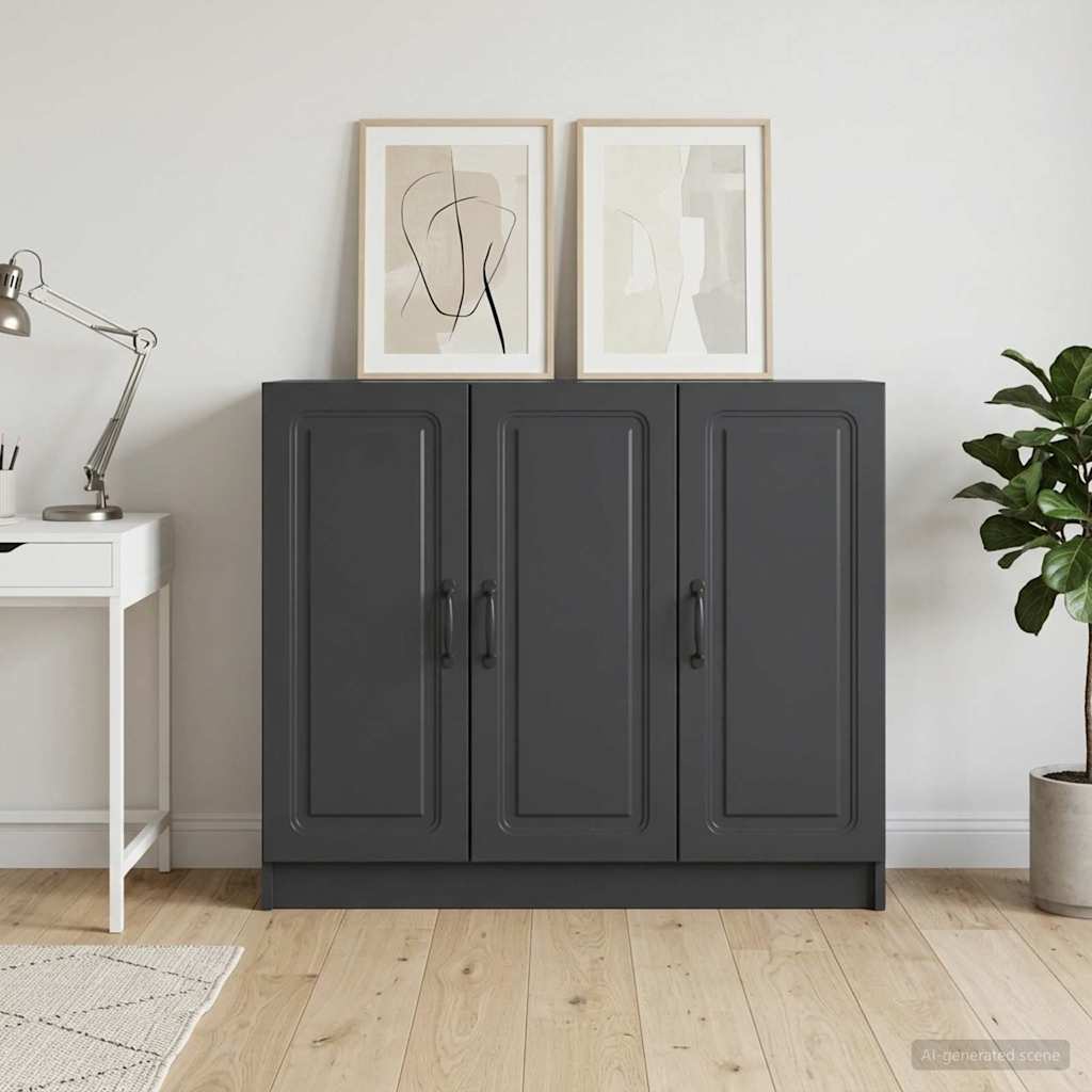 Sideboard Sort 89 x 34,5 x 77 cm Konstrueret træ