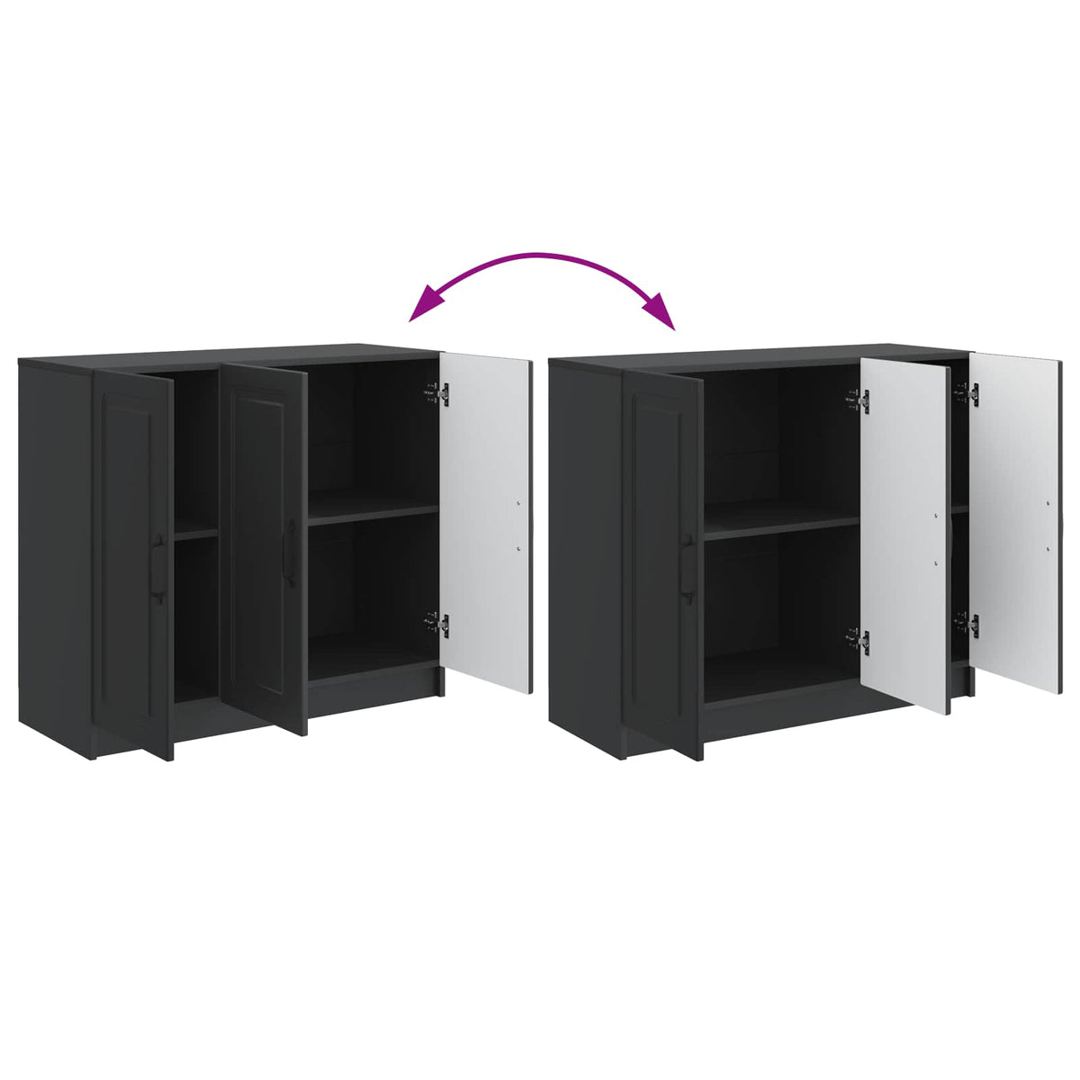 Sideboard Sort 89 x 34,5 x 77 cm Konstrueret træ