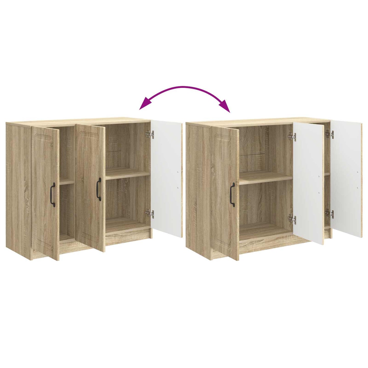 Sideboard Sonoma-eg 89 x 34,5 x 77 cm Konstrueret træ