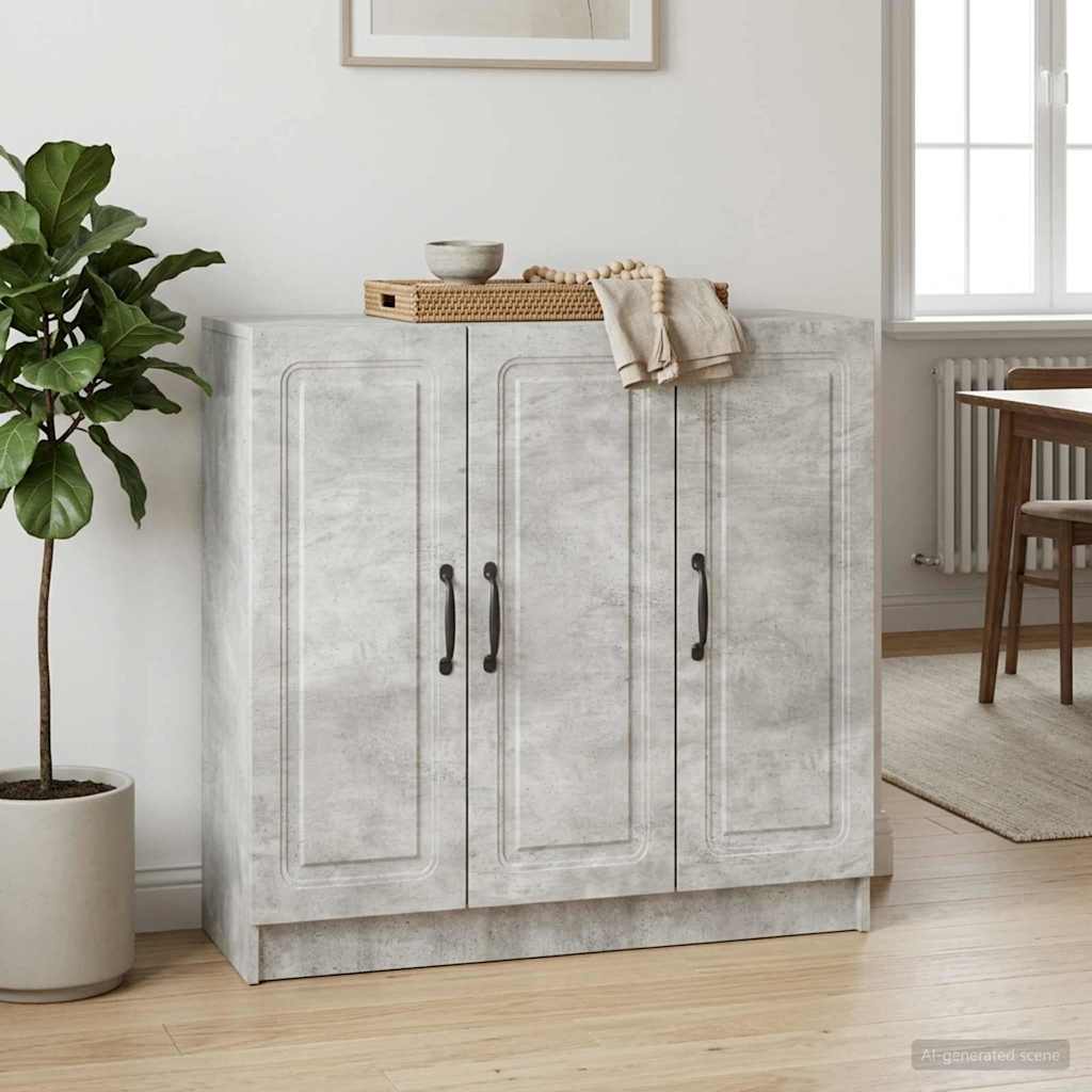 Sideboard Betongrå 89 x 34,5 x 77 cm Konstrueret træ