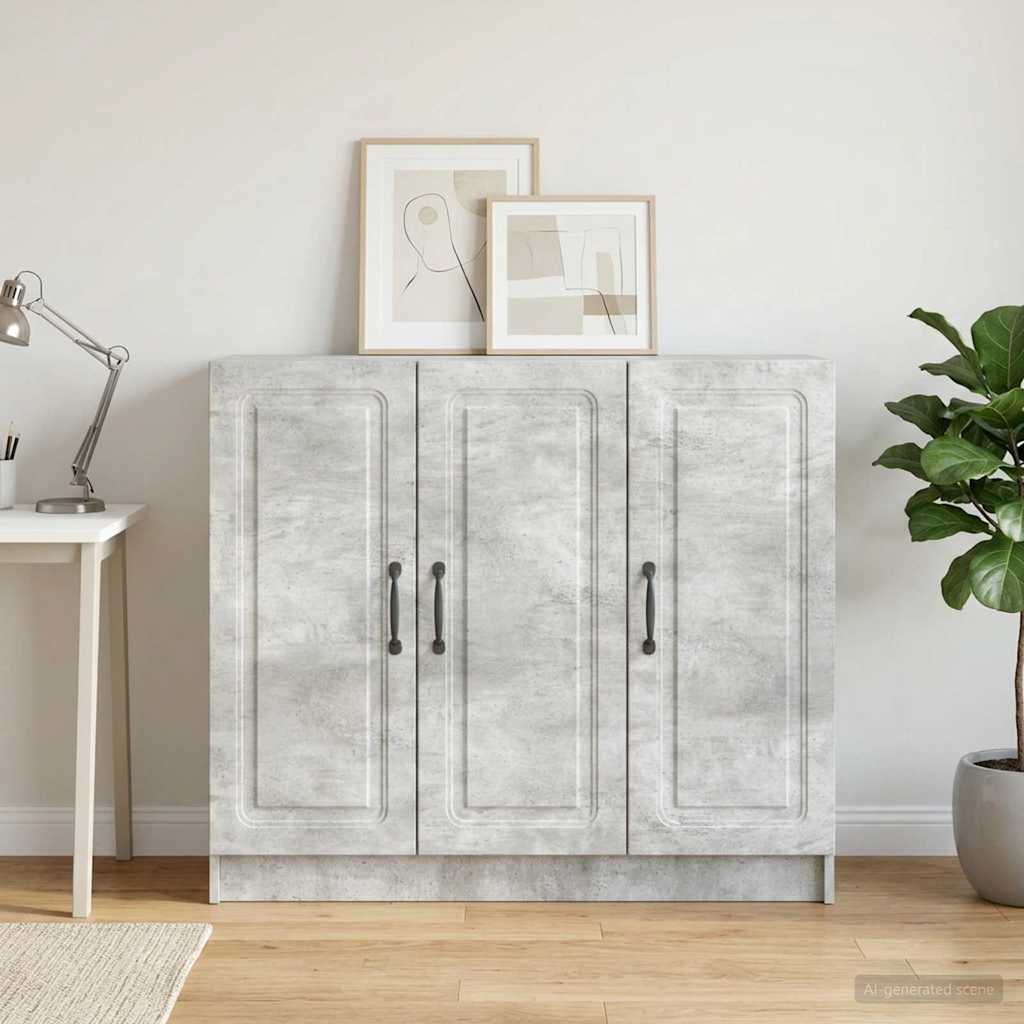 Sideboard Betongrå 89 x 34,5 x 77 cm Konstrueret træ
