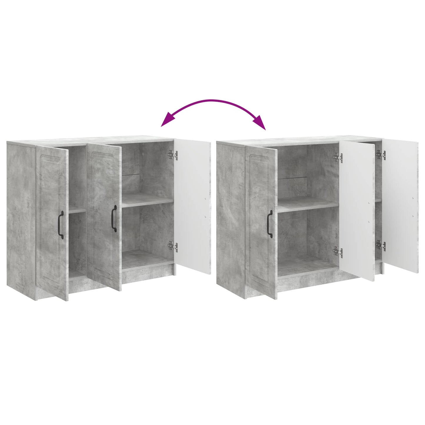 Sideboard Betongrå 89 x 34,5 x 77 cm Konstrueret træ