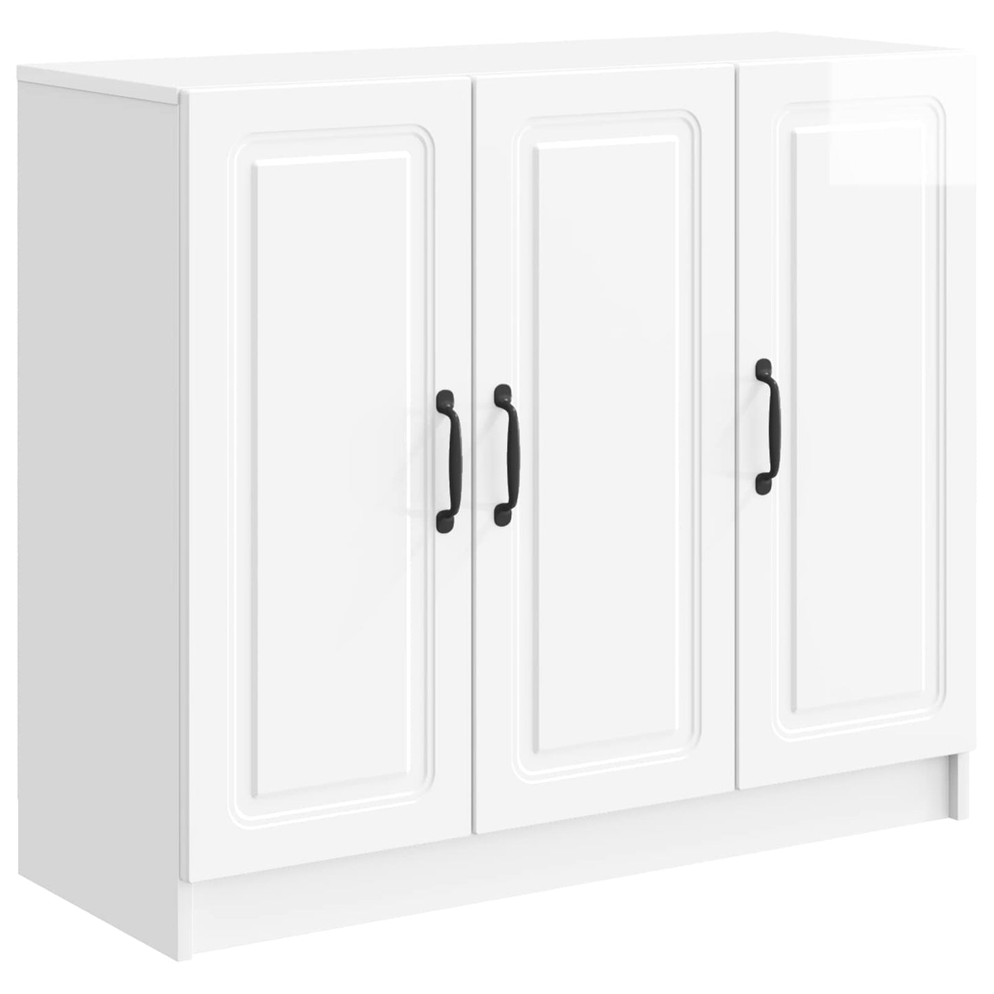 Sideboard Hvid højglans 89 x 34,5 x 77 cm Konstrueret træ