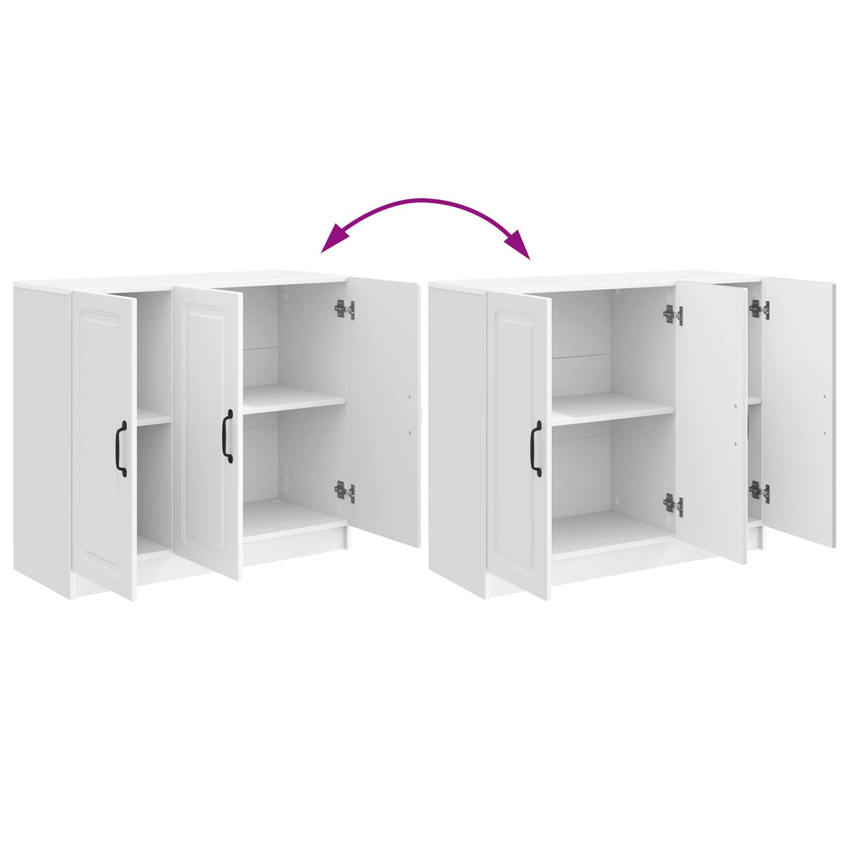 Sideboard Hvid højglans 89 x 34,5 x 77 cm Konstrueret træ