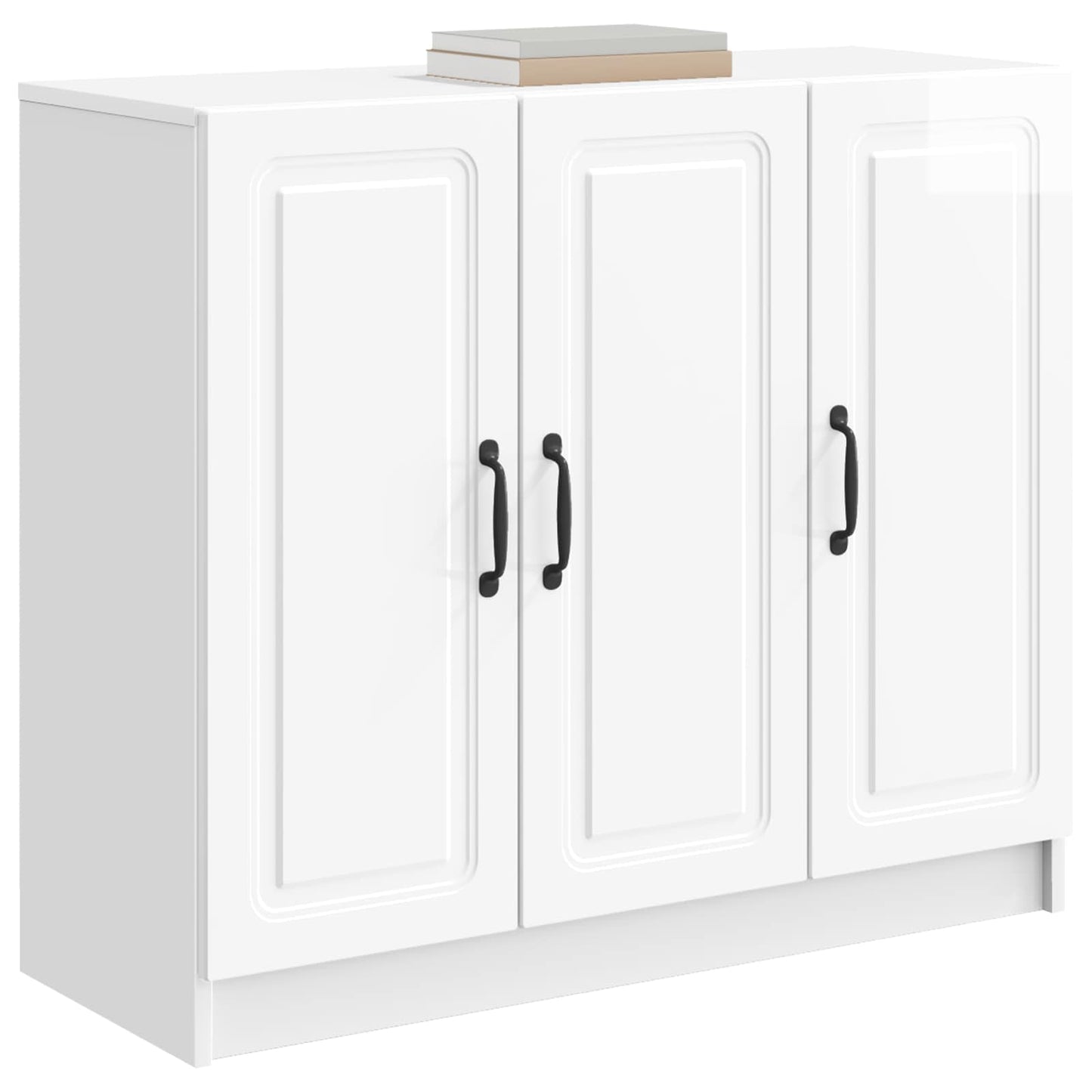 Sideboard Hvid højglans 89 x 34,5 x 77 cm Konstrueret træ