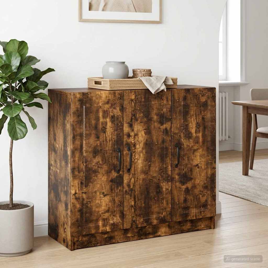 Sideboard Røget eg 89 x 34,5 x 77 cm Konstrueret træ