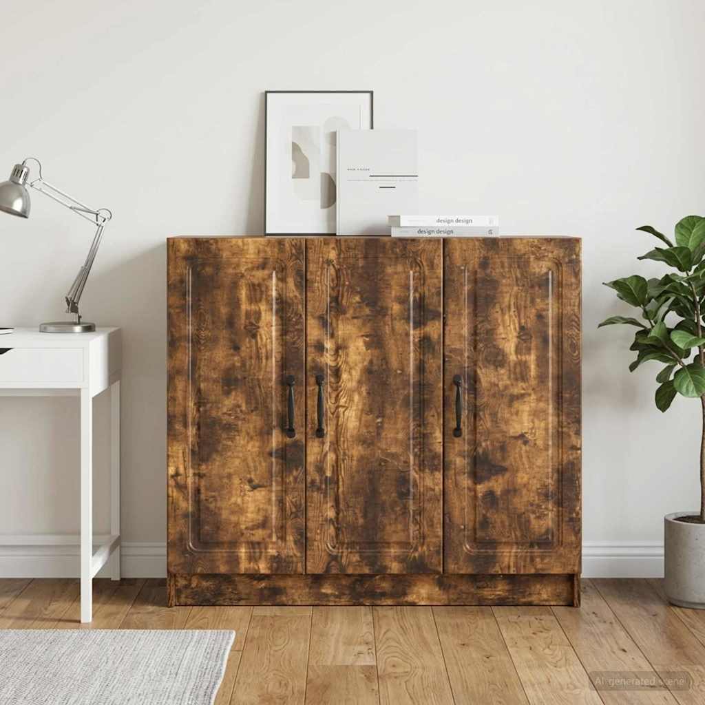 Sideboard Røget eg 89 x 34,5 x 77 cm Konstrueret træ