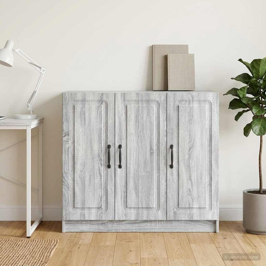 Sideboard Grå sonoma-eg 89 x 34,5 x 77 cm Konstrueret træ