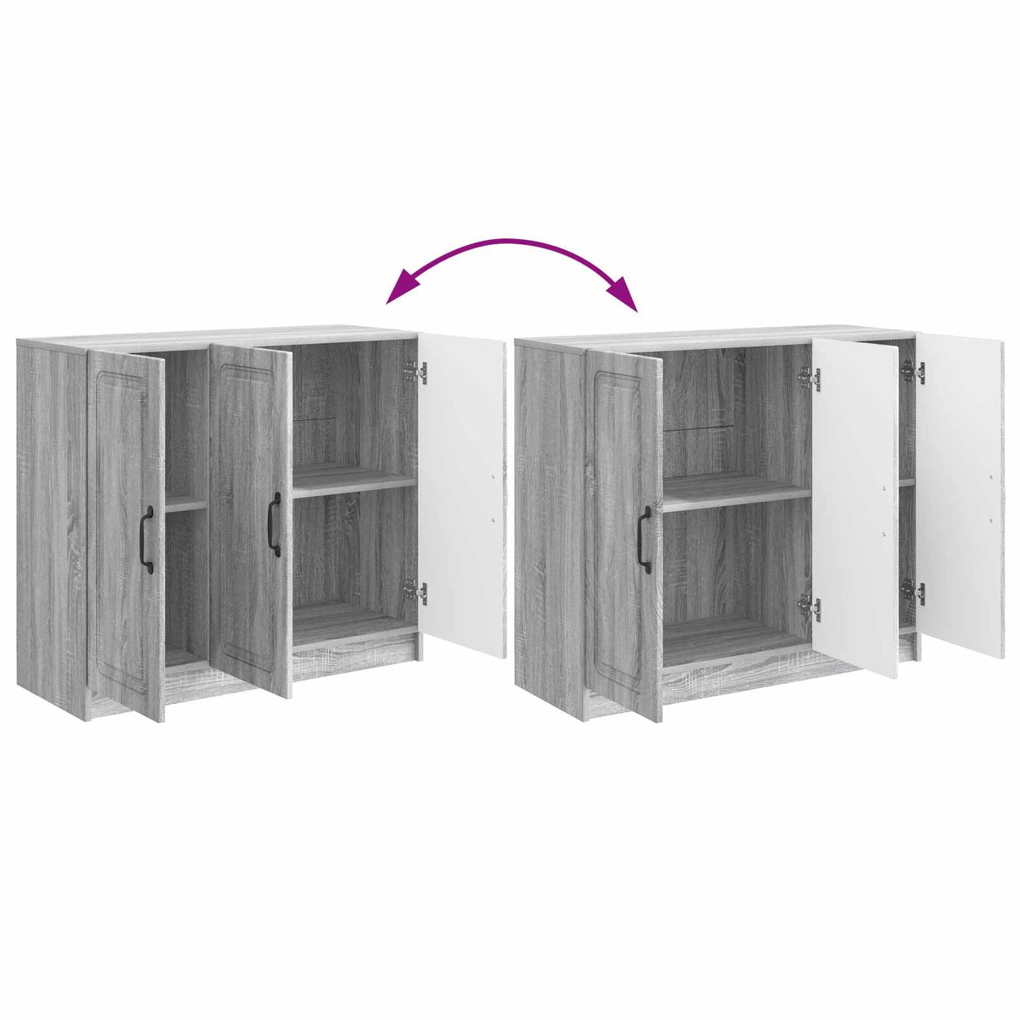 Sideboard Grå sonoma-eg 89 x 34,5 x 77 cm Konstrueret træ
