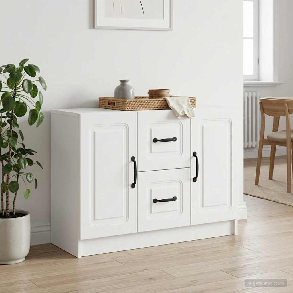 Sideboard Hvid 89 x 34,5 x 57 cm Konstrueret træ