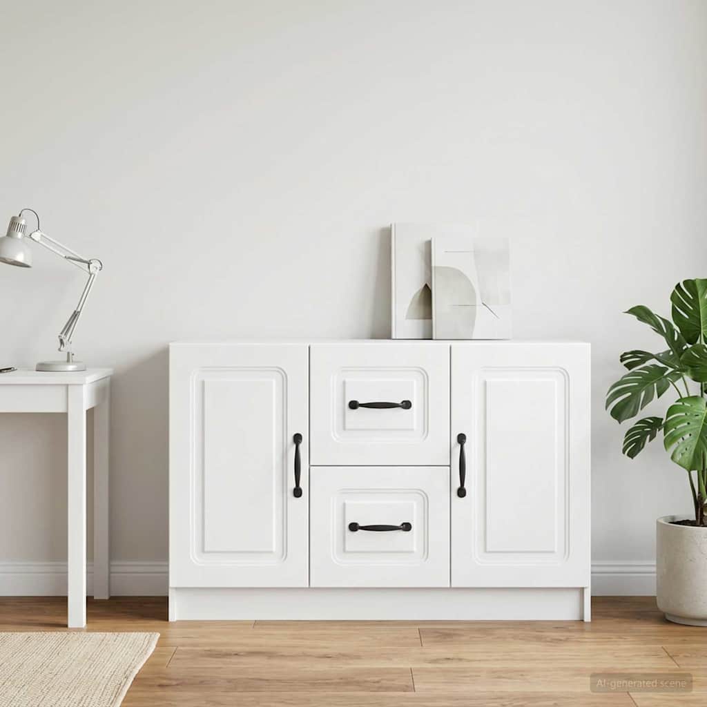 Sideboard Hvid 89 x 34,5 x 57 cm Konstrueret træ