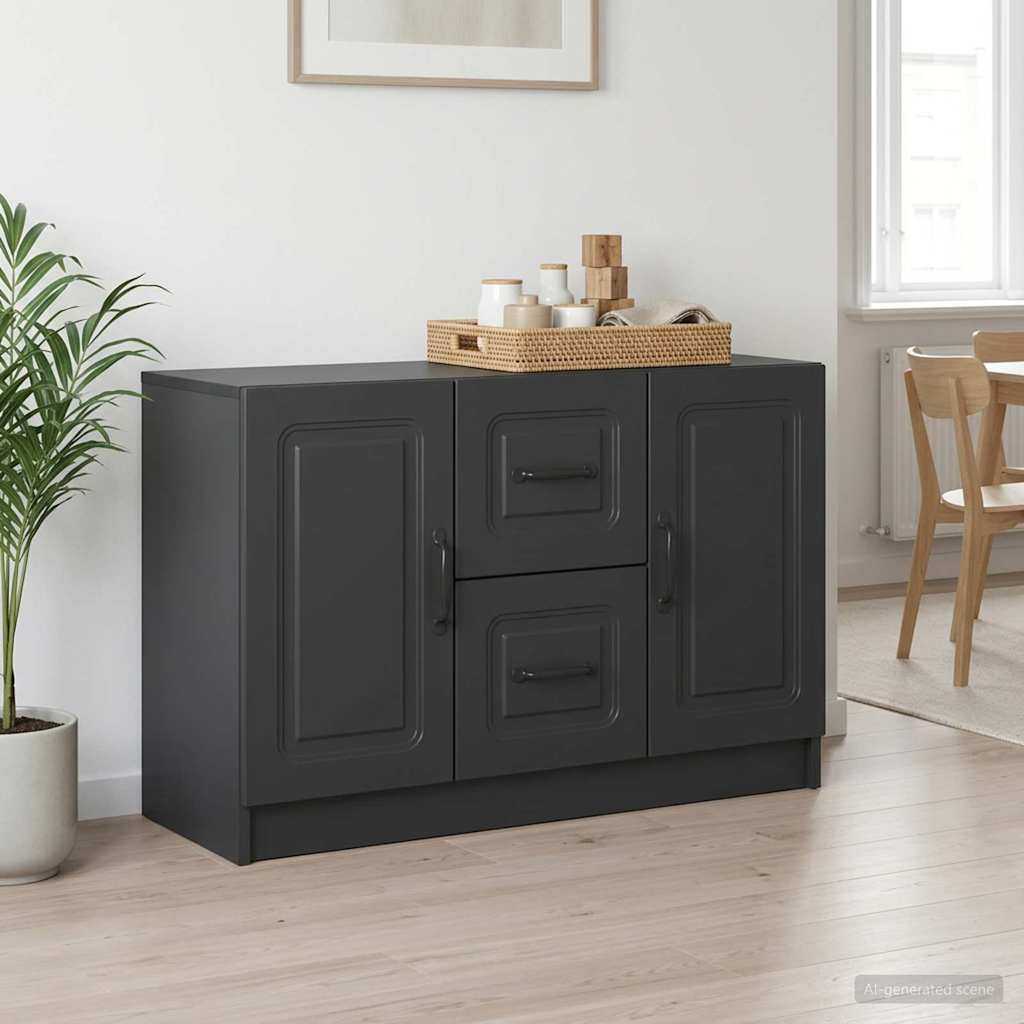 Sideboard Sort 89 x 34,5 x 57 cm Konstrueret træ