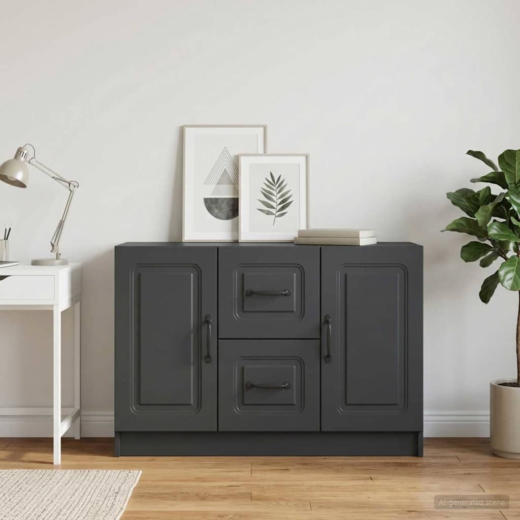 Sideboard Sort 89 x 34,5 x 57 cm Konstrueret træ