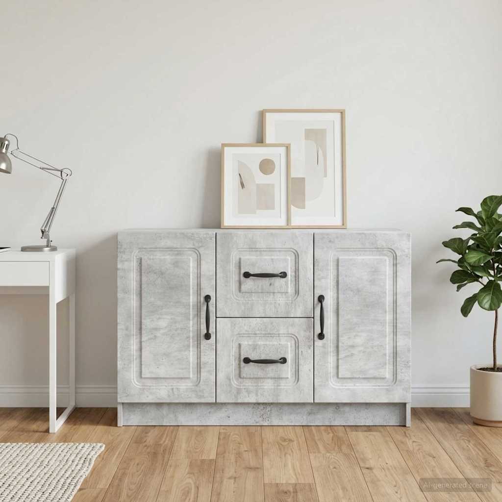 Sideboard Betongrå 89 x 34,5 x 57 cm Konstrueret træ