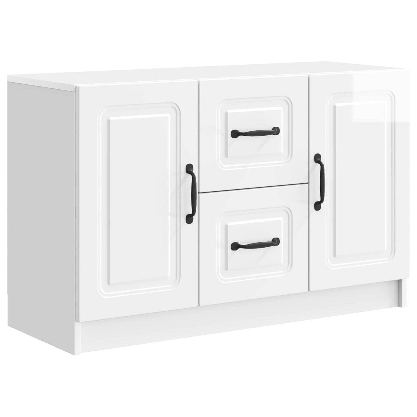 Sideboard Hvid højglans 89 x 34,5 x 57 cm Konstrueret træ