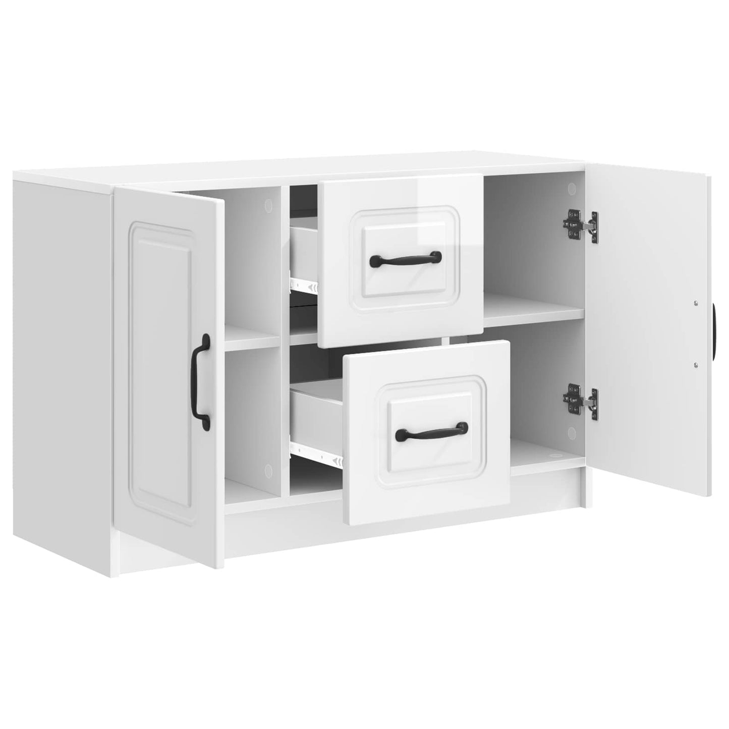 Sideboard Hvid højglans 89 x 34,5 x 57 cm Konstrueret træ