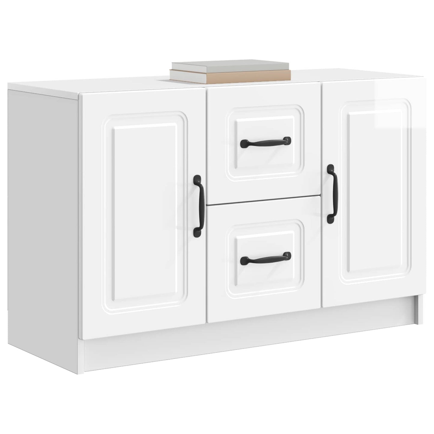 Sideboard Hvid højglans 89 x 34,5 x 57 cm Konstrueret træ