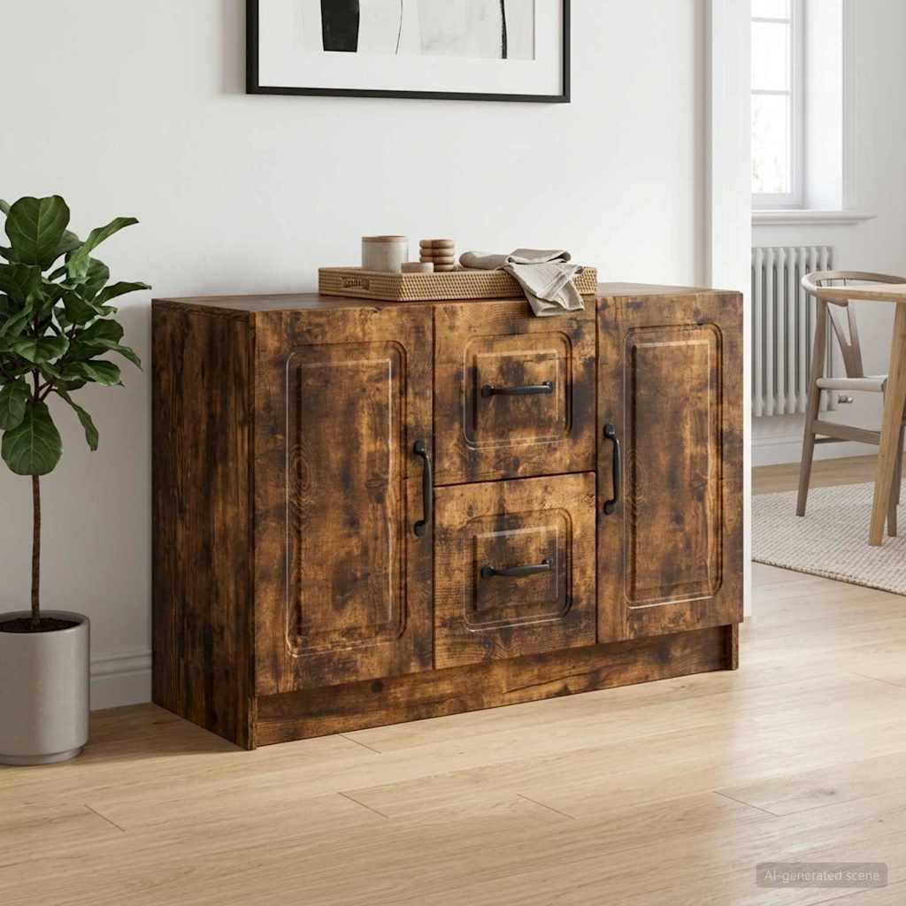 Sideboard Røget eg 89 x 34,5 x 57 cm Konstrueret træ