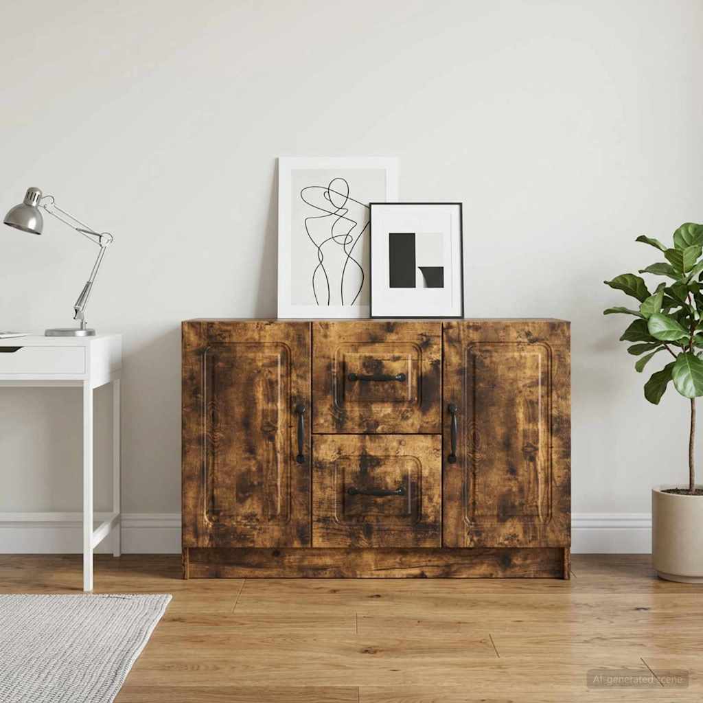 Sideboard Røget eg 89 x 34,5 x 57 cm Konstrueret træ