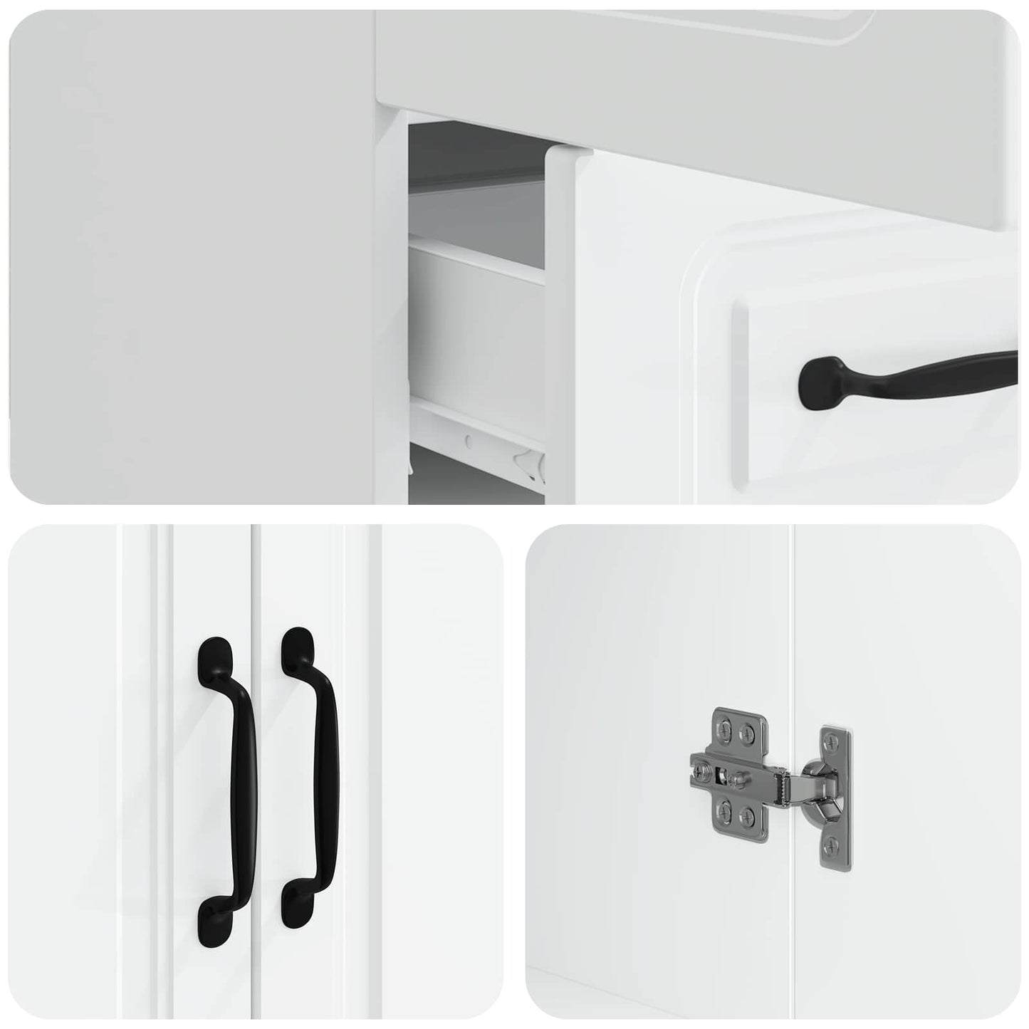 Sideboard Hvid 66 x 34,5 x 92 cm Konstrueret træ