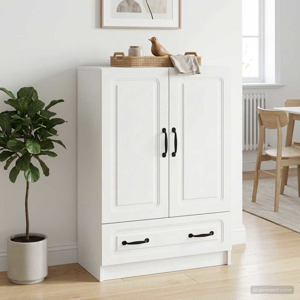 Sideboard Hvid 66 x 34,5 x 92 cm Konstrueret træ