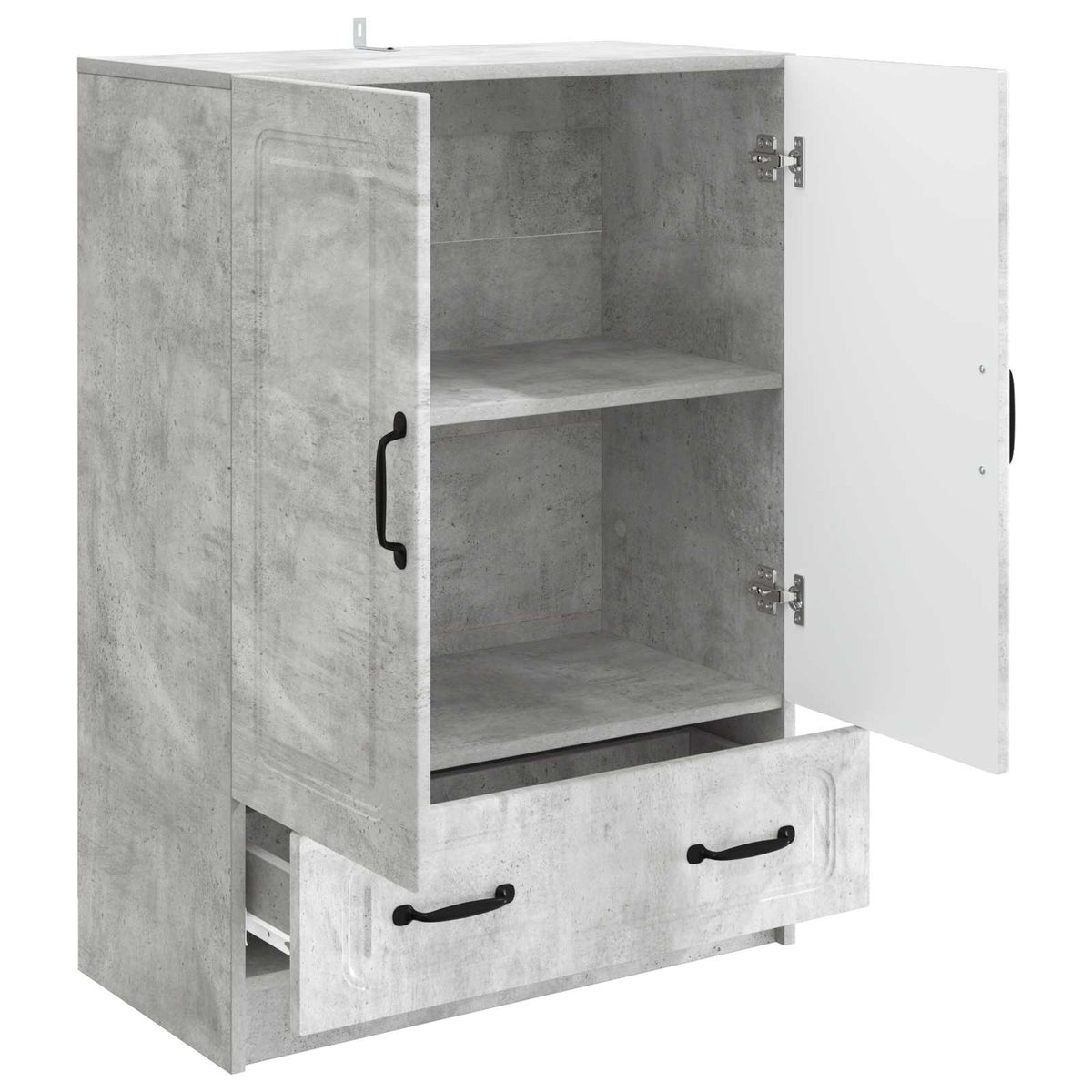 Sideboard med skuffe Betongrå 66 x 34,5 x 92 cm Konstrueret træ